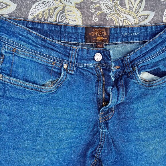 Copper & Oak Slim Straight Blue Jeans - Picture 4 of 6